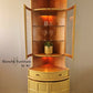 Tall, Mid Century Curved Corner Drinks Cabinet with lught - By Nathan