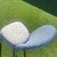 Wedgwood blue accent chair with matching fabric