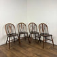Vintage Set Of Four Oak Wheelback Dining Chairs
