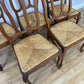 Dining Chairs Vintage French Louis Style Oak Rush Seat Set of 6 Chairs LOT 6348