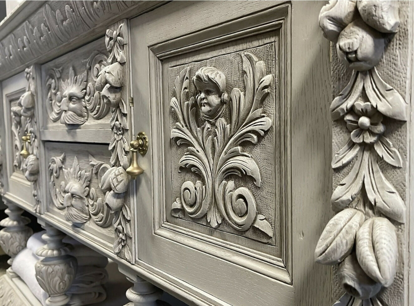 Victorian highly ornate Sideboard/Large Bathroom Vanity Unit