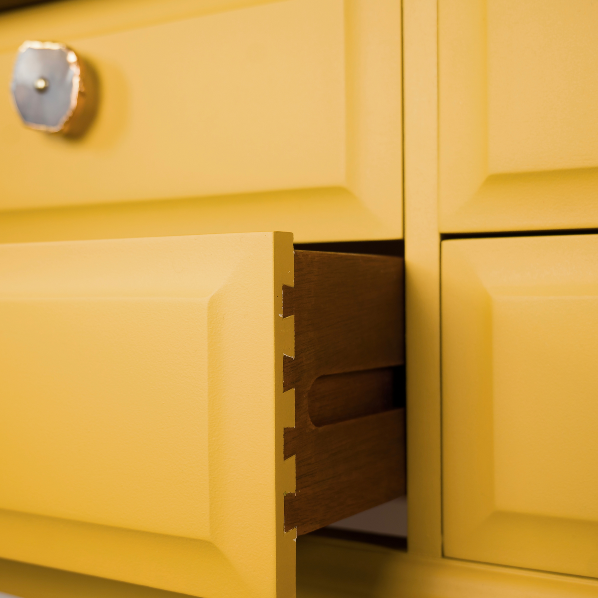 Mustard Yellow Vintage Stag Minstrel Mahogany Sideboard | Agate Handles | Upcycled Furniture | Mid Century Style