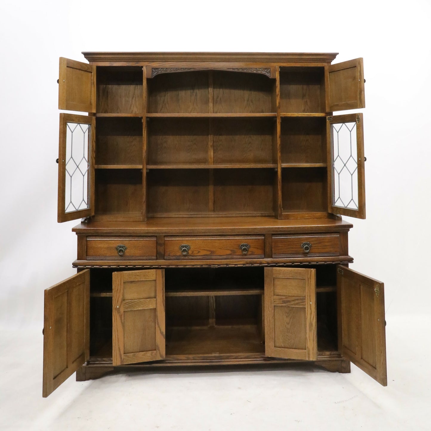 Old Charm Warwick Oak Dresser In Light Oak Finish Tudor Style FREE UK Delivery. SBR8897/1303D