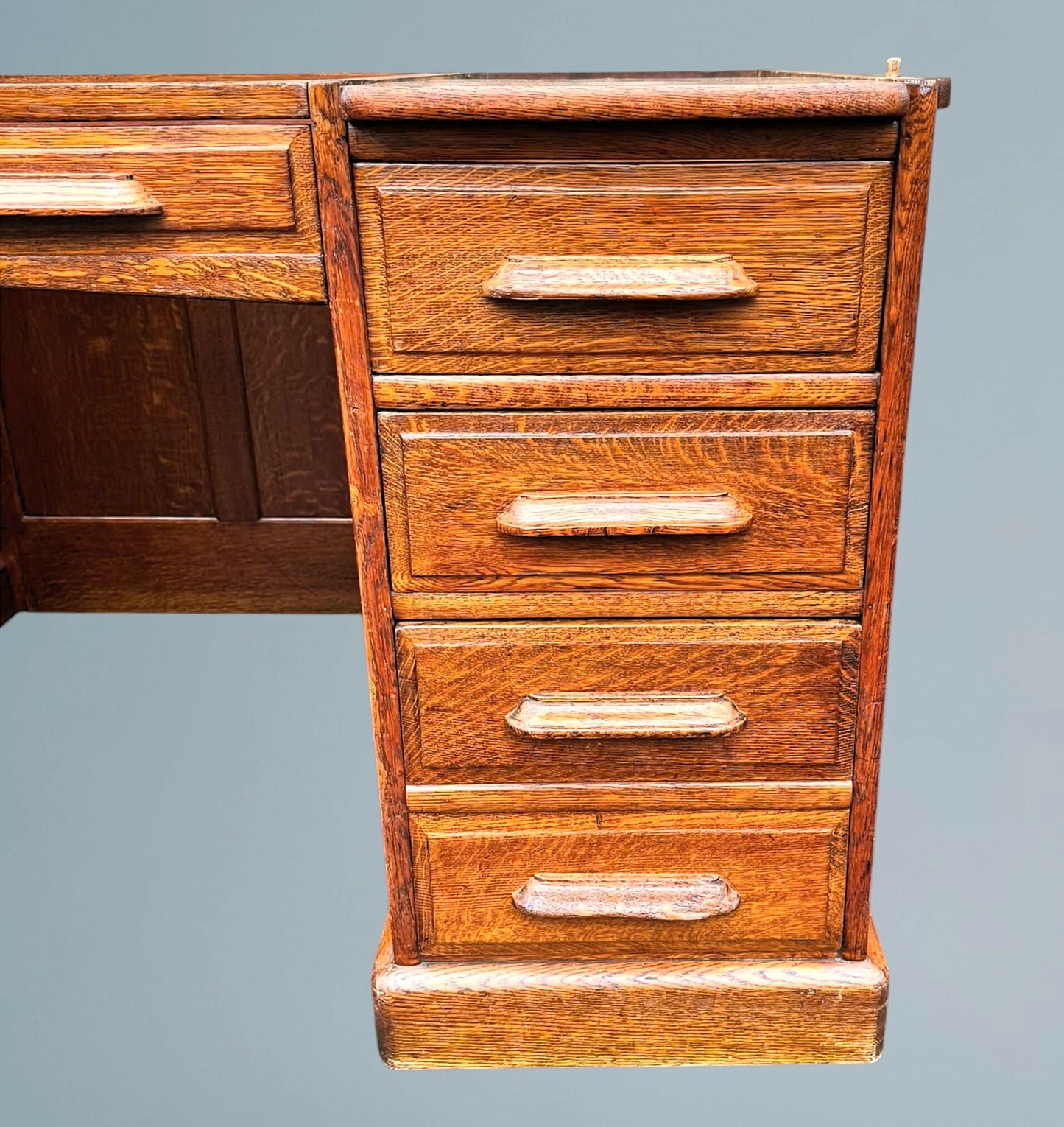 Large Antique Oak Roll Top Desk Jas Shoolbred & Co