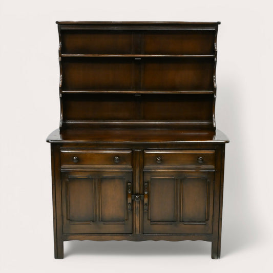 Ercol Welsh Dresser 2 Drawers 2 Cupboards Shelving 1970s Dark FREE UK Delivery. SBR10105/2002E