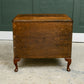 Small Burr Walnut Serpentine Chest of Drawers / Bedside Table - Queen Anne Legs