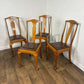 Vintage Set Of Four Honey Oak Dining Chairs