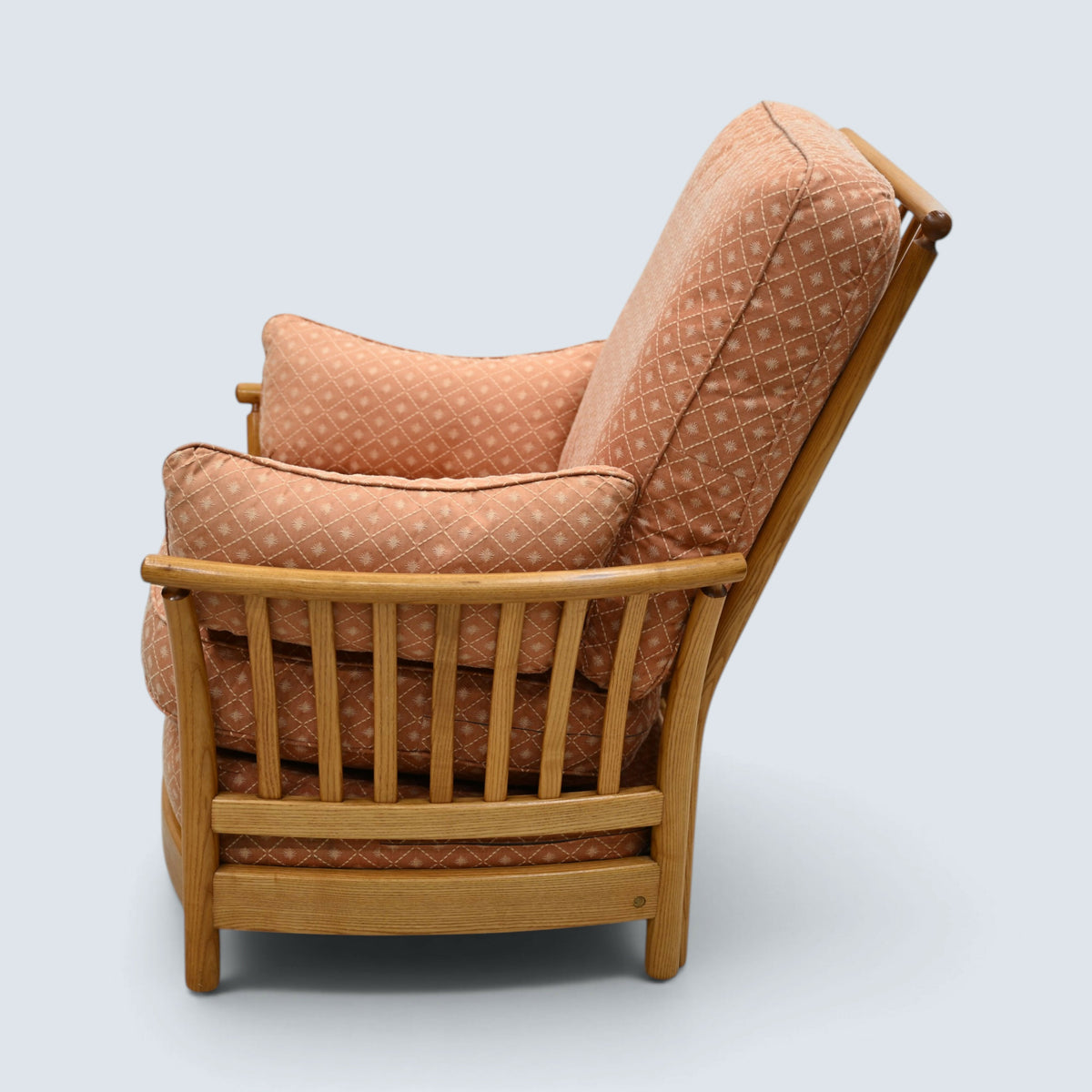 Ercol Piccola Easy Chair Light Orange Upholstery Light Finish FREE UK Delivery*