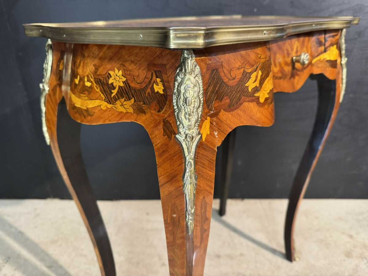 Pretty French Marquetry Lamp Table