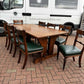 Large Arts & Crafts Light Oak Dining Table & 8 Chairs. Superb Quality.