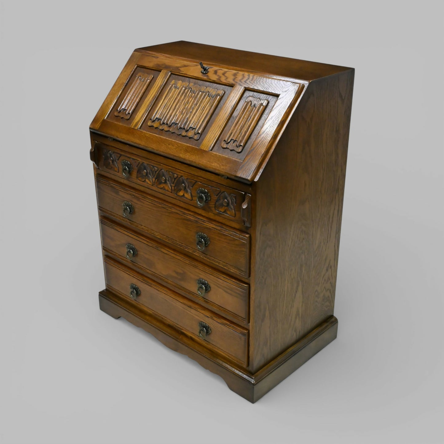Old Charm Bureau With Fitted Interior 4 Drawers Light Oak FREE UK Delivery*. SBR11124/3010E