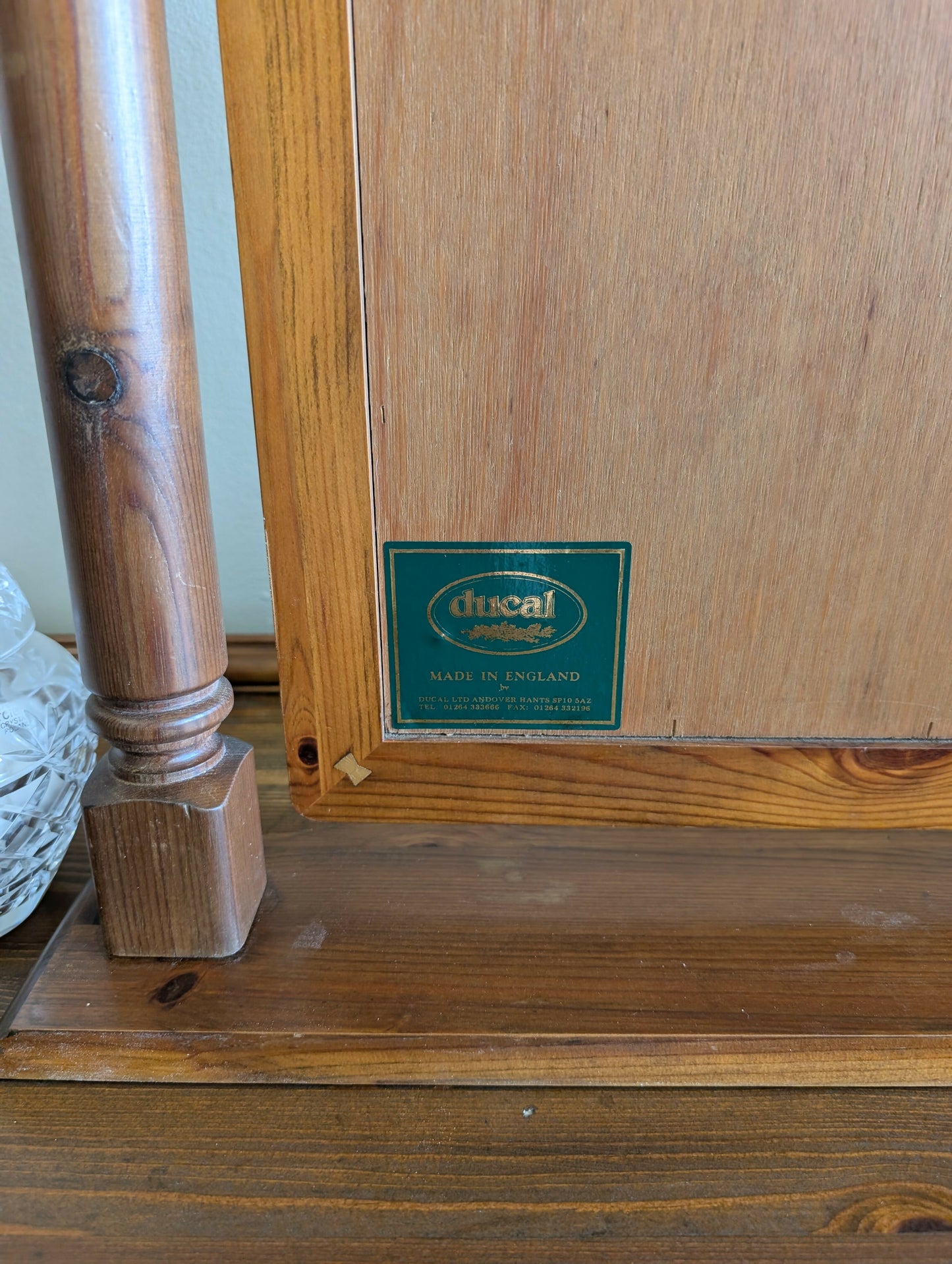 Restored Vintage Ducal Pine Dressing Table with Swing Mirror