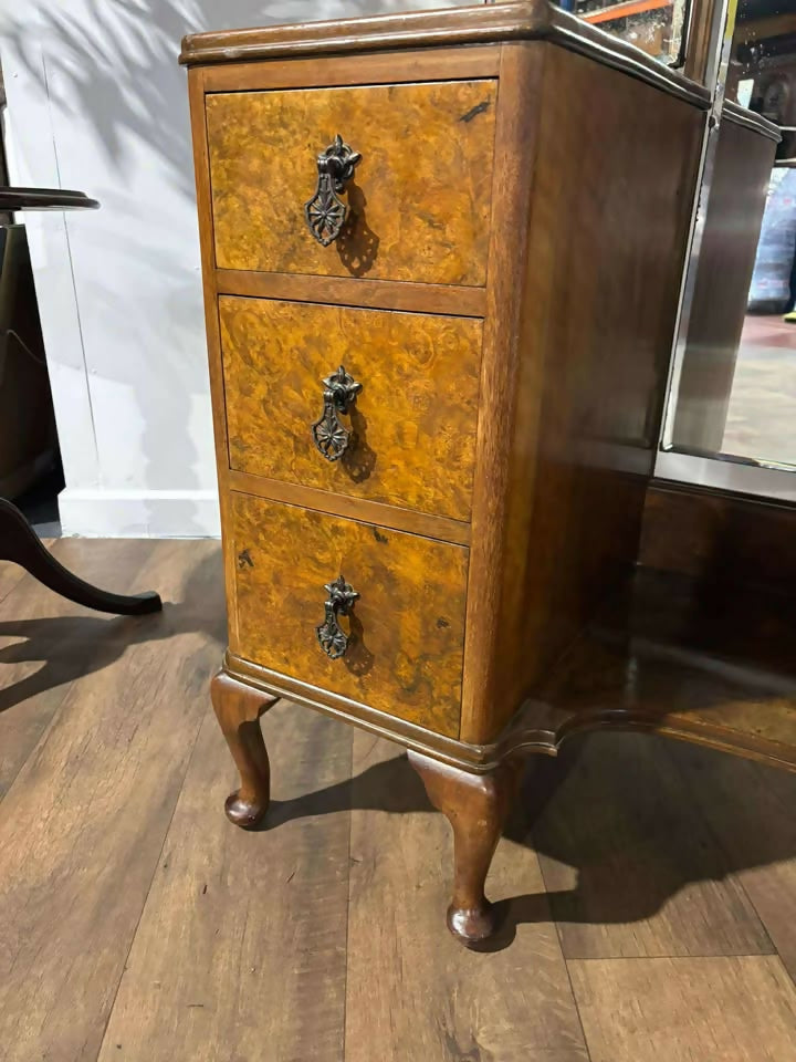 Vintage Burr Walnut Dressing Table