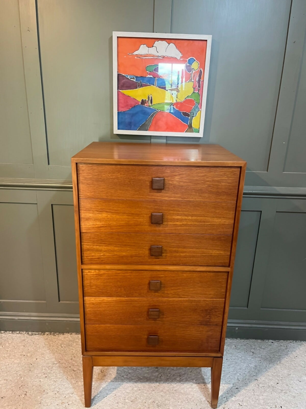 Tallboy Teak Chest Of Drawers Mid 20th C 6 Drawer Chest Danish Style