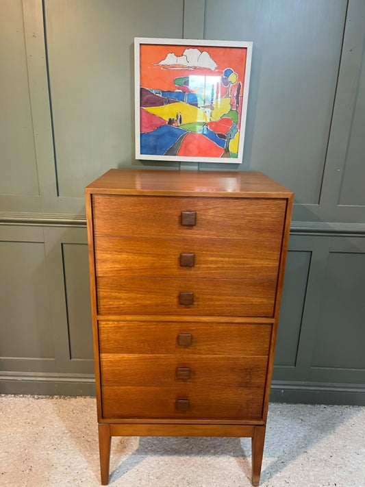 Tallboy Teak Chest Of Drawers Mid 20th C 6 Drawer Chest Danish Style