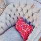 Stunning Vintage Hollywood Revival Scalloped Armchair In Pink And Blue