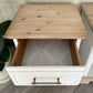 White Bedside Tables Pair | Solid Wood Nightstands with Drawer & Shelf | Hand Painted Vintage Side Tables | Bedroom Furniture Set