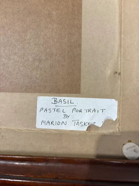 Framed Pastel Portrait of ‘Basil’ by Marion Tasker