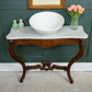 Antique Mahogany Marble Bathroom Vanity Unit with Sink - SKU 197