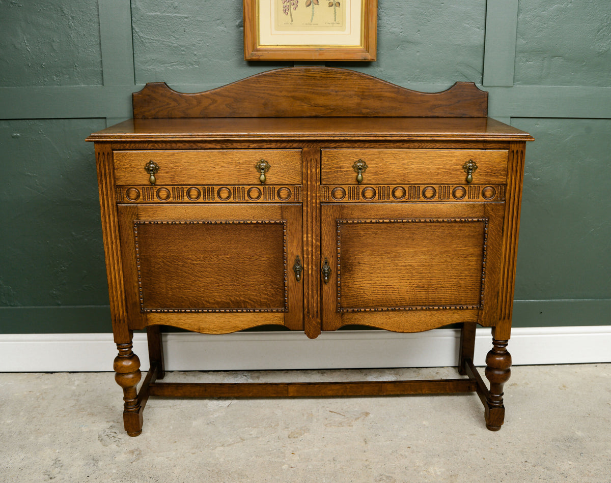 Early 20th Century Oak Sideboard Buffet - Ideal Bathroom Vanity Conversion