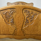 Bed Vintage French Louis XVI Double Bed Frame Oak Carved Headboard LOT 6459