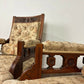 Pair of Victorian Carved Walnut Upholstered Library Armchairs
