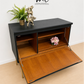Black Nathan teak TV stand, sideboard, drinks cabinet, media unit, mid century modern, vintage, refurbished, upcycled, console