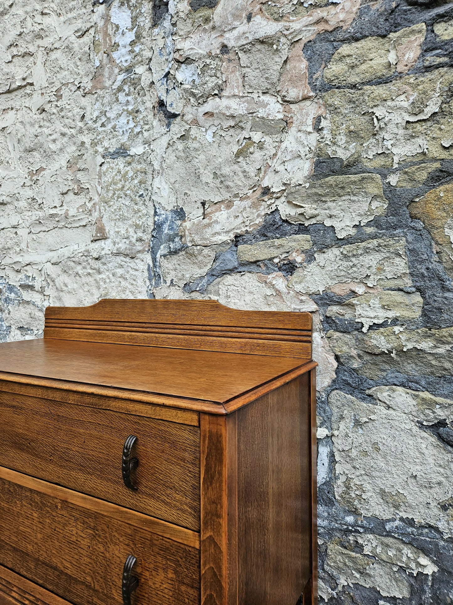 Vintage Chest Of Drawers Oak Two Drawer Cabinet