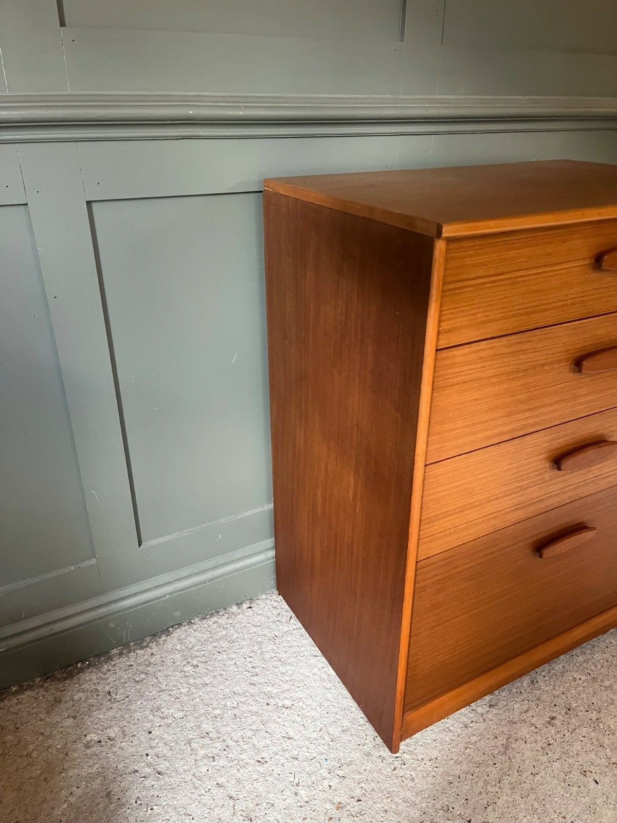 Vintage Teak Chest Of Drawers By Austin Suite 1960s V Deep Lower Drawer