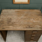 Old Oak Kneehole Desk with Drawers - Lovely Patina