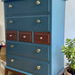 Stag Minstrel Chest of 7 Drawers upcycled in two tones Midcentury Modern
