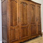 Wardrobe Vintage French Louis XVI Style Oak Four Door Carved Armoire LOT 4827