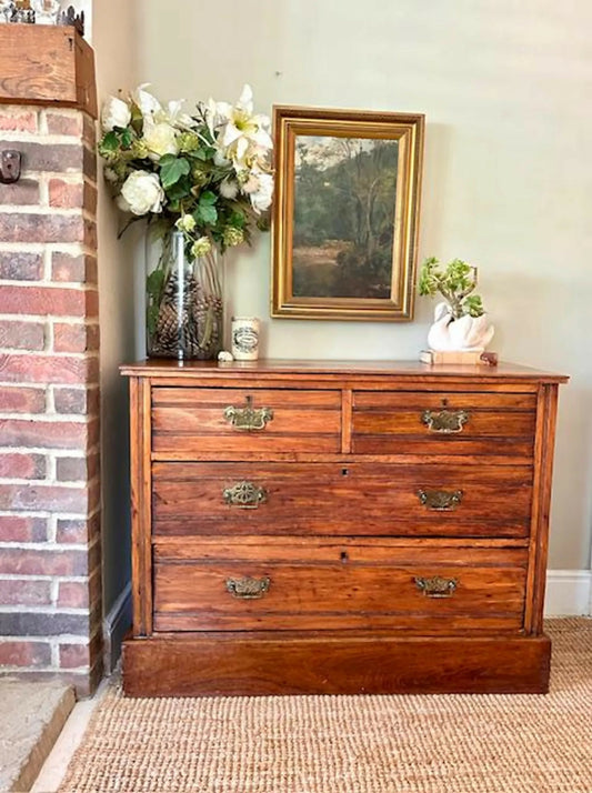 Large Antique Chest Of Drawers, Bedroom Furniture, Hall Console, Living Room, Sofa Console, Cottagecore, English Country Home Decor