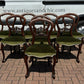 Set of 8 Green Balloon Back Mahogany Dining Chairs.