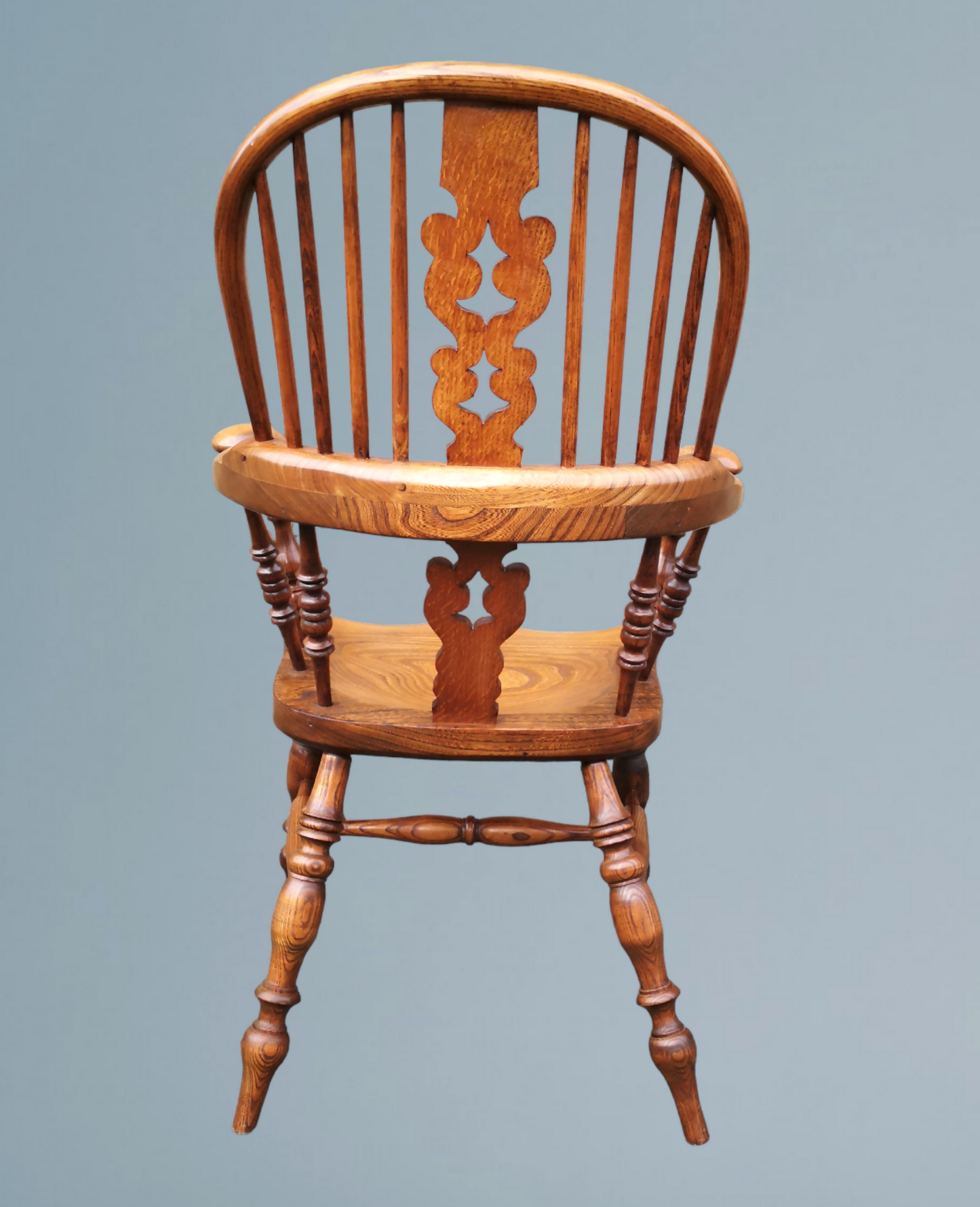 Set of Six Ash & Elm Broad Arm High Back Windsor Armchairs