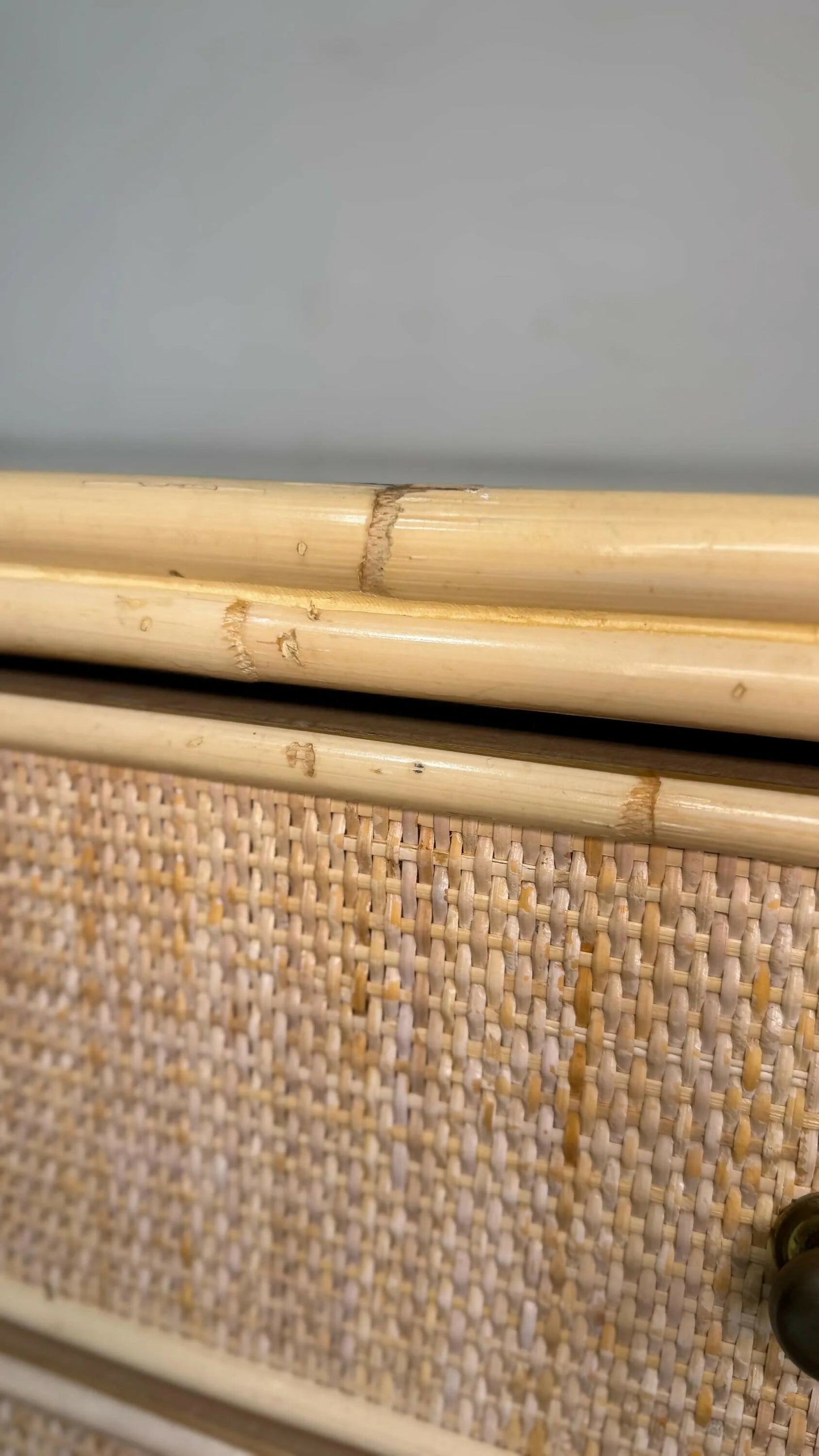 Mid century retro vintage chest of drawers wicker