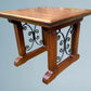 Hardwood and Wrought Iron Coffee Table