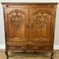 Cabinet Vintage French Louis XIV Oak Sideboard with Carved Cupboard LOT 6251