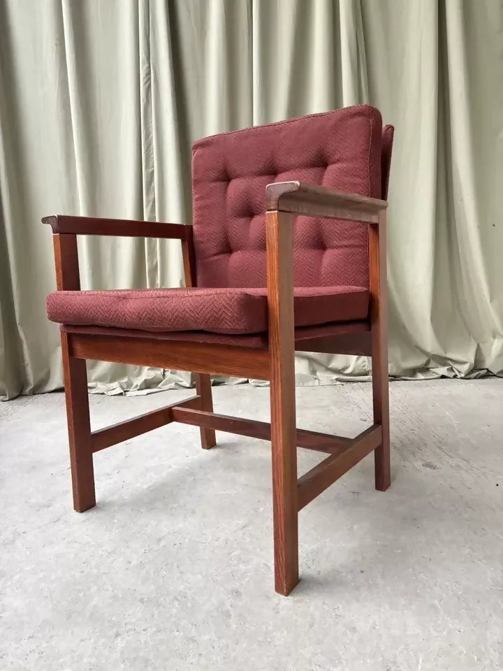 Vintage Late Mid Century Oak Chair Side Armchair Danish Scandi Retro R1087