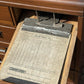 Large Vintage Edwardian Floor Standing Oak Filing Drawers. Cabinet Splits In Half.