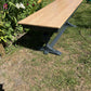 JAYCEE VINTAGE 1970s UPCYCLED COFFEE TABLE - SOLID OAK - GREY/NATURAL OAK TOP