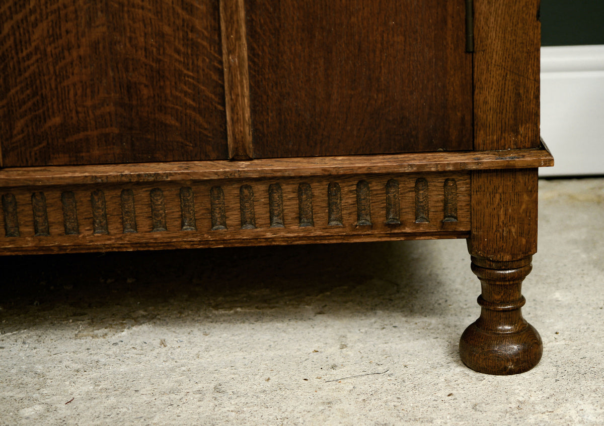 Art Deco Solid Oak Double Wardrobe - 1930s