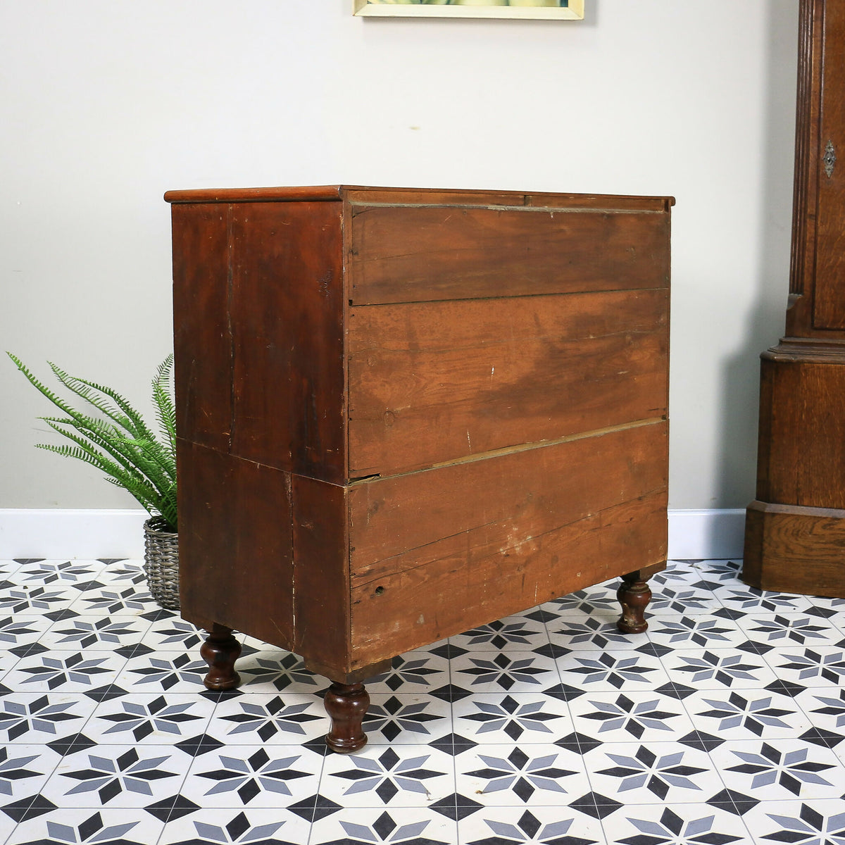 Antique Chest of Drawers 3 Graduated Drawers Splits in Two for Tight Spaces