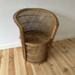 Vintage Bamboo Cane Peacock Chair Wicker Boho Tiki Mid Century Chair