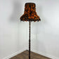 Vintage Barley Twist Standard Lamp with Handmade Feather Shade