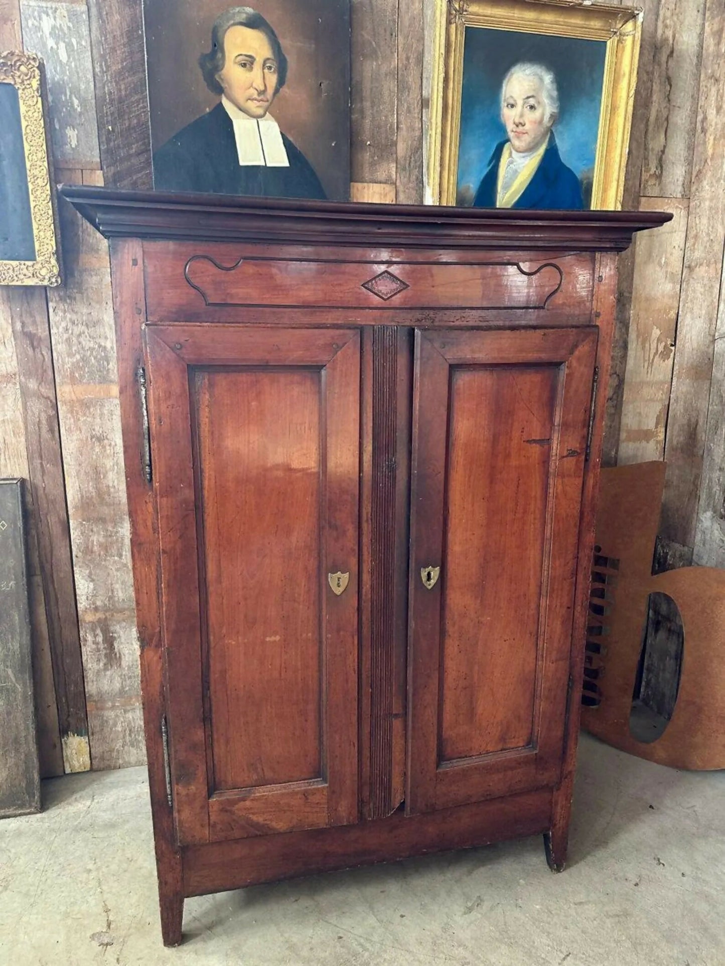 Antique French Fruitwood Armoire Housekeeper’s Cupboard, C 1790