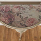 Vintage Demi-Lune Table | Decoupage Floral Console | French Style Hallway Table | Upcycled Furniture