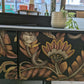 Midcentury Modern Charcoal Grey Sideboard: Animal Print TV Unit