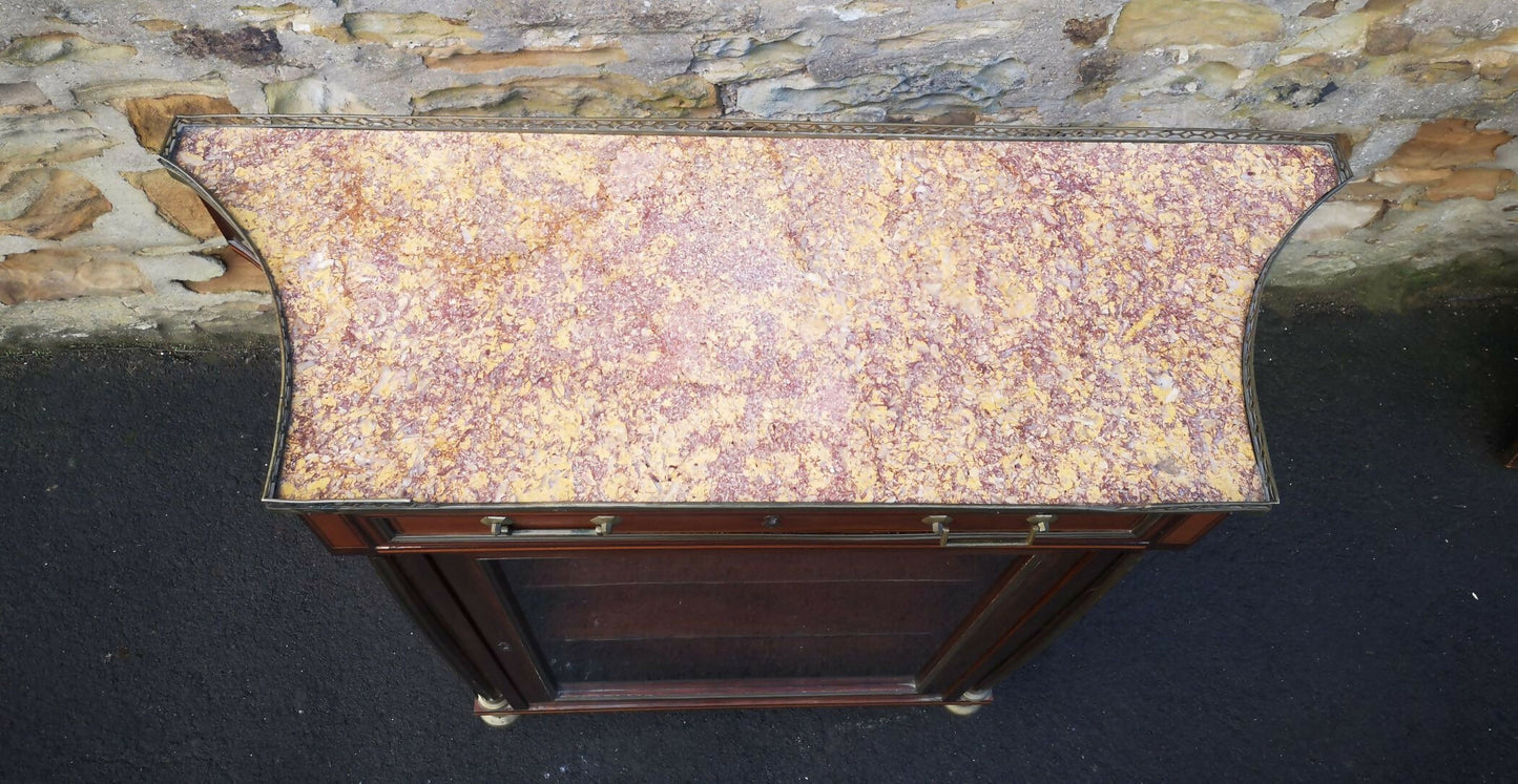 Late 19th Century French Mahogany and Satinwood Banded Vitrine - Cabinet