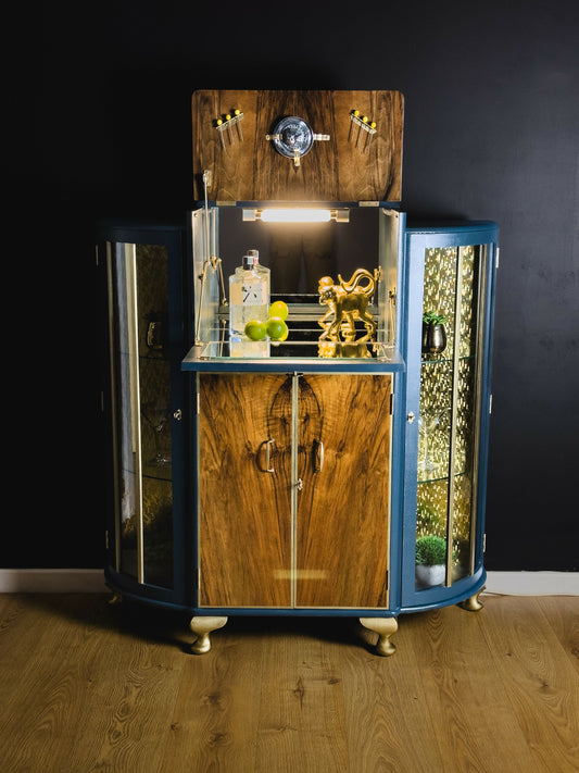 Art Deco Style Cocktail Cabinet/ Display Cabinet
